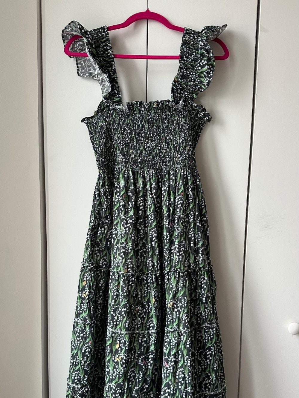 Hill House Home Ellie Nap Dress Black Lily of the Valley Floral L